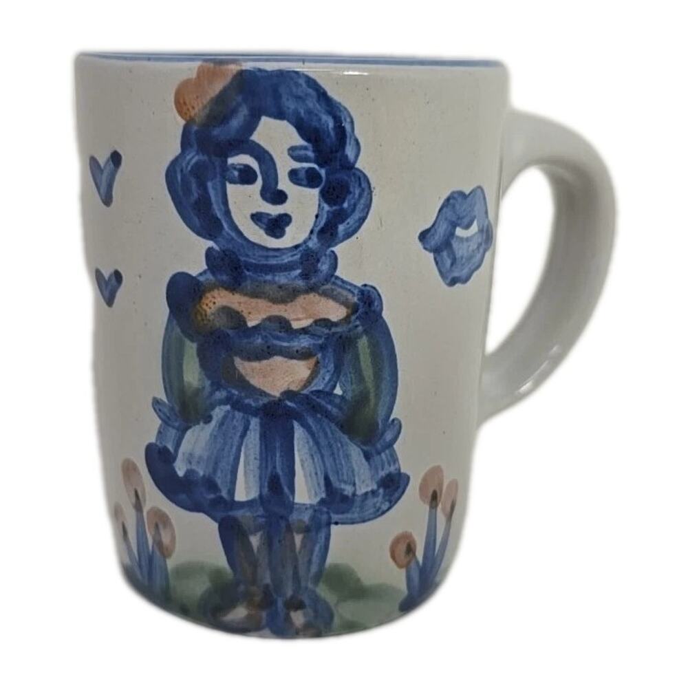 Vtg M A Hadley Pottery Mug Little Girl 10oz Mug "The End" U233